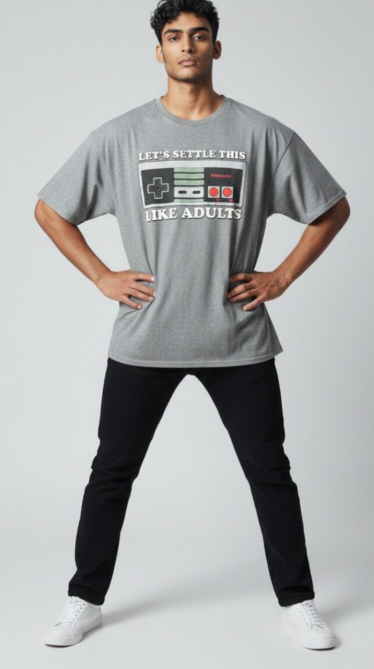 Nintendo Let's Settle this Like Adults Retro Graphic T-Shirt size XL